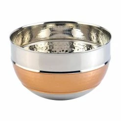 4-Piece Premium 2-Tone Stainless Steel Hammered Mixing Bowl Set by LEXI HOME -Cheap Bakeware Store chrome copper mixing bowls lb5713 1f 1000