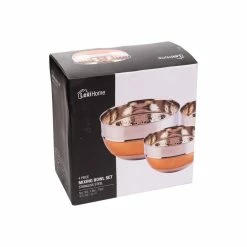 4-Piece Premium 2-Tone Stainless Steel Hammered Mixing Bowl Set by LEXI HOME -Cheap Bakeware Store chrome copper mixing bowls lb5713 44 1000