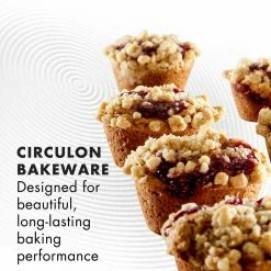 12-Cup Gray Nonstick Bakeware Muffin Pan by Circulon -Cheap Bakeware Store circulon baking sheets 47482 31 1000