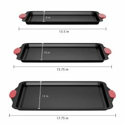 3-Piece Cookie Sheet Set by Classic Cuisine -Cheap Bakeware Store classic cuisine baking sheets hw031088 4f 1000