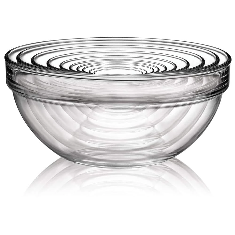 Stackable 10-Piece Glass Mixing Bowl Set by Luminarc 1 Stackable 10-Piece Glass Mixing Bowl Set by Luminarc