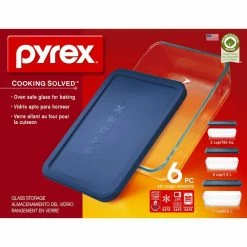 Simply Store 6-Piece Rectangle Glass Storage Set with Blue Lids by Pyrex 13 Simply Store 6-Piece Rectangle Glass Storage Set with Blue Lids by Pyrex -Cheap Bakeware Store clear pyrex bakeware sets 6004023 44 1000