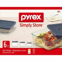 Simply Store 6-Piece Rectangle Glass Storage Set with Blue Lids by Pyrex 14 Simply Store 6-Piece Rectangle Glass Storage Set with Blue Lids by Pyrex -Cheap Bakeware Store clear pyrex bakeware sets 6004023 fa 1000