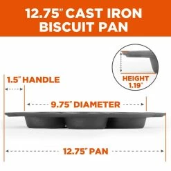 Pre-Seasoned Cast Iron Biscuit Pan by Commercial CHEF -Cheap Bakeware Store commercial chef bread pans loaf pans chci4129 1f 1000