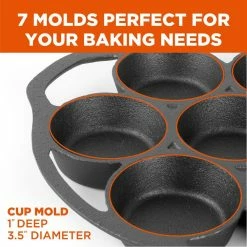 Pre-Seasoned Cast Iron Biscuit Pan by Commercial CHEF -Cheap Bakeware Store commercial chef bread pans loaf pans chci4129 4f 1000