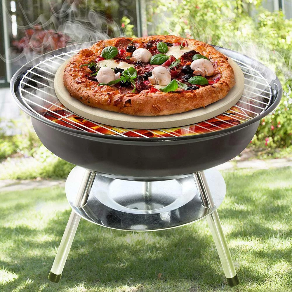 14 in. round x 5/8 in. Cream Pizza Grilling Baking Stone by Cook N Home 3 14 in. round x 5/8 in. Cream Pizza Grilling Baking Stone by Cook N Home - Image 3