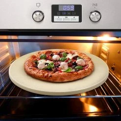 16 in. x 5/8 in. Round Thick Cream Pizza Grilling Baking Stone by Cook N Home -Cheap Bakeware Store cook n home pizza accessories 02662 1f 1000