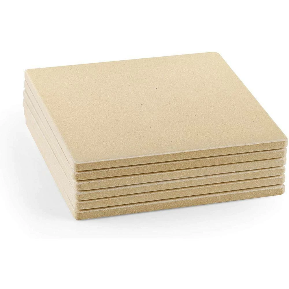 7.5 in. x 7.5 in. x 0.4 in. Square 6-Pieces/Set True Cordierite Pizza Grilling Baking Stone by Cook N Home 4 7.5 in. x 7.5 in. x 0.4 in. Square 6-Pieces/Set True Cordierite Pizza Grilling Baking Stone by Cook N Home - Image 4