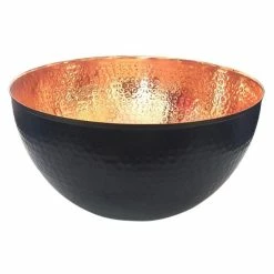 11.5 in. 100% Hammered Copper Mixing Bowl With Black - Perfect For Everyday Kitchen Use Or As A Metal Decorative Bowl by Alchemade