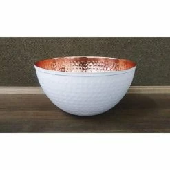 11.5 in. 100% Pure Hammered Copper Mixing Bowl with White - Perfect For Everyday Kitchen Use or Decor by Alchemade -Cheap Bakeware Store copper alchemade mixing bowls alch 5122 1f 1000