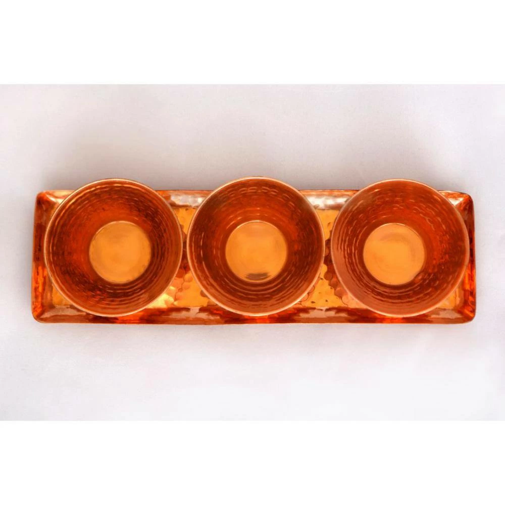 13 in. x 4 in. 100% Pure Copper Tray With 3 Mixing Bowls Set Perfect for Parties, Events And Everyday Use In The Kitchen by Alchemade 3 13 in. x 4 in. 100% Pure Copper Tray With 3 Mixing Bowls Set Perfect for Parties, Events And Everyday Use In The Kitchen by Alchemade - Image 3