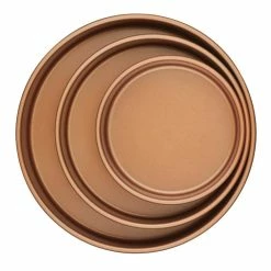 3-Piece Round Cake Pan Set, Copper by Ayesha Curry -Cheap Bakeware Store copper ayesha curry standard cake pans 47707 4f 1000