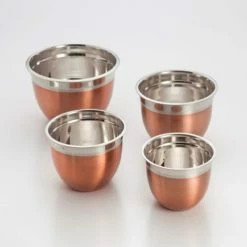 4 Pc Stainles Steel Mixing Bowls Set with Copper Finish by Cook Pro