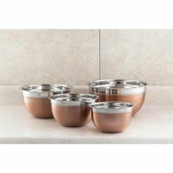 4-Piece Stainless Steel Mixing Bowls with Copper Finish by ExcelSteel -Cheap Bakeware Store copper excelsteel mixing bowls 720 31 1000