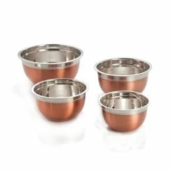 4-Piece Stainless Steel Mixing Bowls with Copper Finish by ExcelSteel