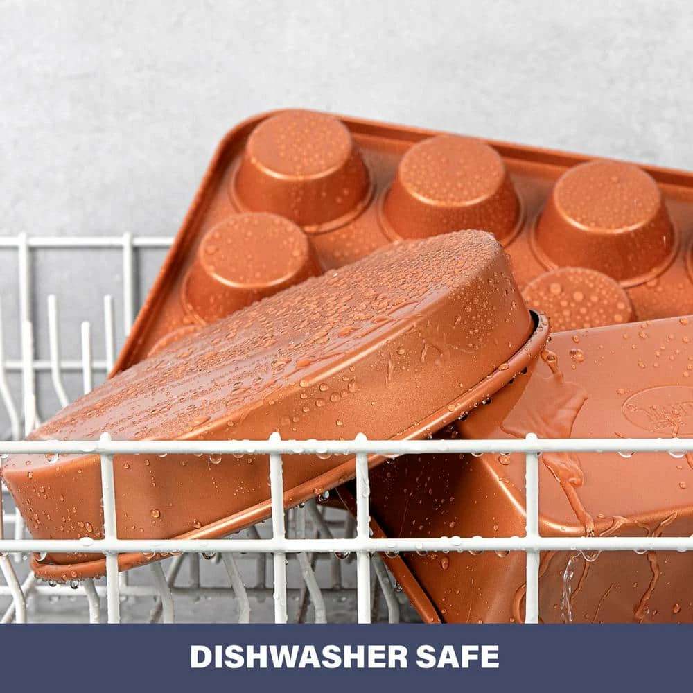 5-Piece Aluminum Ti-Ceramic Nonstick Ultimate Bakeware Set in Copper by Gotham Steel 5 5-Piece Aluminum Ti-Ceramic Nonstick Ultimate Bakeware Set in Copper by Gotham Steel - Image 5