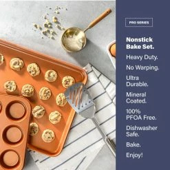 5-Piece Aluminum Ti-Ceramic Nonstick Ultimate Bakeware Set in Copper by Gotham Steel 8 5-Piece Aluminum Ti-Ceramic Nonstick Ultimate Bakeware Set in Copper by Gotham Steel -Cheap Bakeware Store copper gotham steel bakeware sets 1508 4f 1000