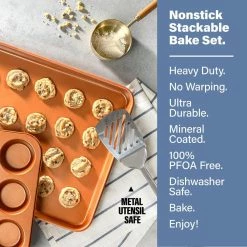 StackMaster 6-Piece Carbon Steel Nonstick Space Saving Stackable Bakeware Set by Gotham Steel -Cheap Bakeware Store copper gotham steel bakeware sets 7154 1f 1000