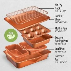 StackMaster 6-Piece Carbon Steel Nonstick Space Saving Stackable Bakeware Set by Gotham Steel -Cheap Bakeware Store copper gotham steel bakeware sets 7154 4f 1000
