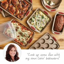 Cucina 10-Piece Latte and Cranberry Bakeware Set by Rachael Ray 10 Cucina 10-Piece Latte and Cranberry Bakeware Set by Rachael Ray -Cheap Bakeware Store cranberry red and latte rachael ray bakeware sets 52410 4f 1000