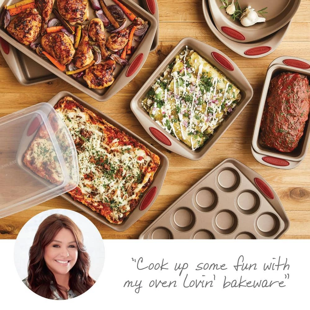 Cucina 10-Piece Latte and Cranberry Bakeware Set by Rachael Ray 3 Cucina 10-Piece Latte and Cranberry Bakeware Set by Rachael Ray - Image 3