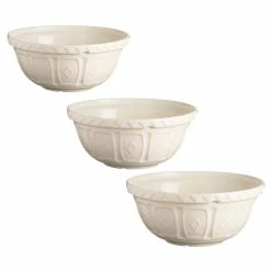 Cane 3-Piece Cream Mixing Bowl Set by Mason Cash