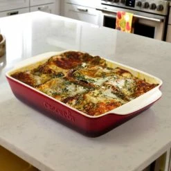 Artisan 4 Qt. Red Stoneware Bake Pan by Crock-Pot -Cheap Bakeware Store crock pot baking sheets 985112845m 31 1000