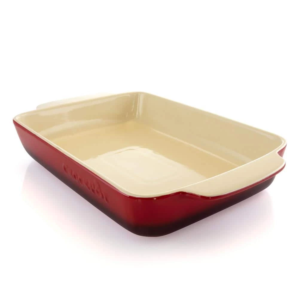 Artisan 5.6 Qt. Red Stoneware Bake Pan by Crock-Pot 1 Artisan 5.6 Qt. Red Stoneware Bake Pan by Crock-Pot