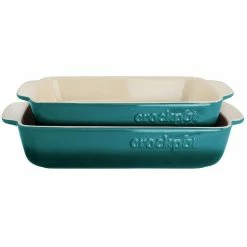 Artisan 2-Piece Stoneware Bake Pans in Gradient Teal by Crock-Pot