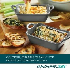Ceramics 2-Piece, Dark Gray, Bakeware Set by Rachael Ray -Cheap Bakeware Store dark gray rachael ray bakeware sets 48383 1f 1000