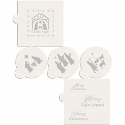 Nativity, Wisemen, Shepherds, O Holy Night, Merry Christmas Cookie Stencil Bundle (7-Patterns) by Designer Stencils