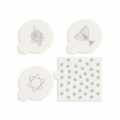 Jewish Symbols, Dreidle Miniprint Cookie Stencil Bundle (4 Patterns) by Designer Stencils