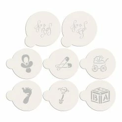 Large Baby Designs and It's a Boy and Girl Lettering Cookie Stencil Bundle (8-Patterns Set) by Designer Stencils