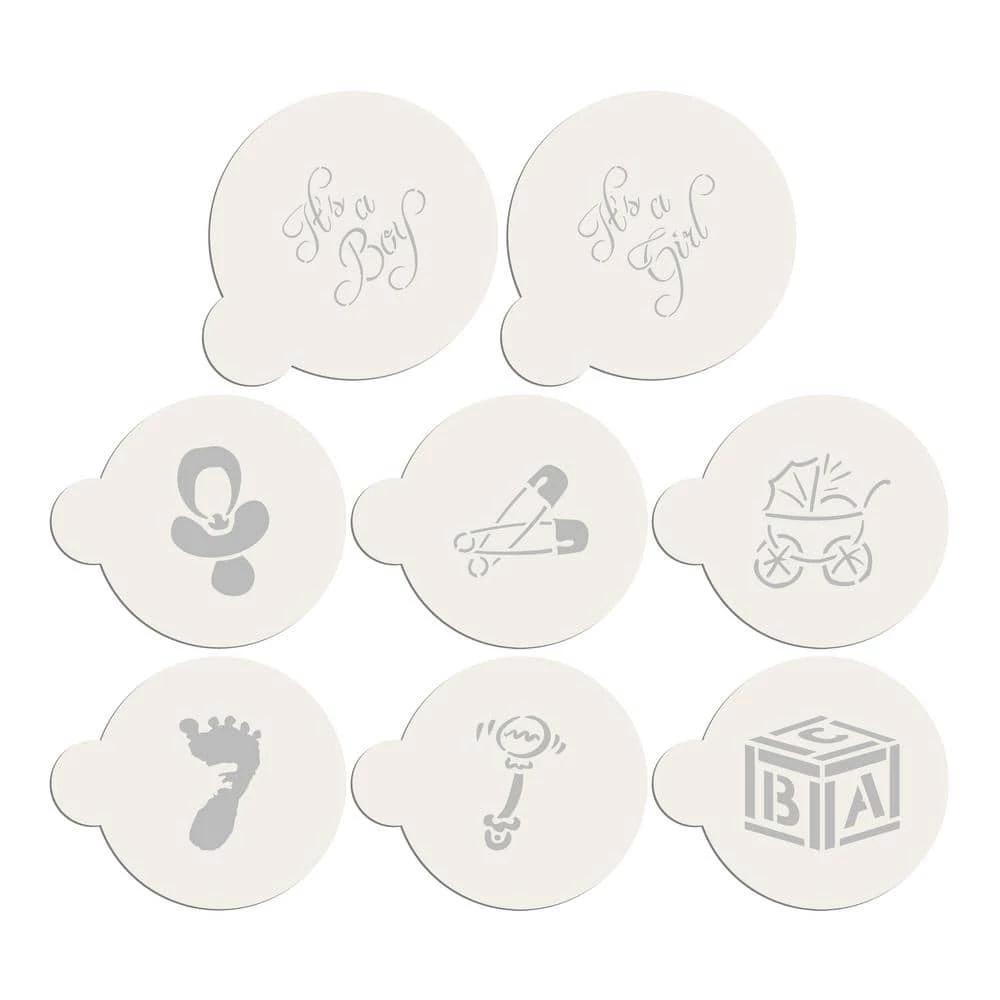 Large Baby Designs and It's a Boy and Girl Lettering Cookie Stencil Bundle (8-Patterns Set) by Designer Stencils 1 Large Baby Designs and It's a Boy and Girl Lettering Cookie Stencil Bundle (8-Patterns Set) by Designer Stencils
