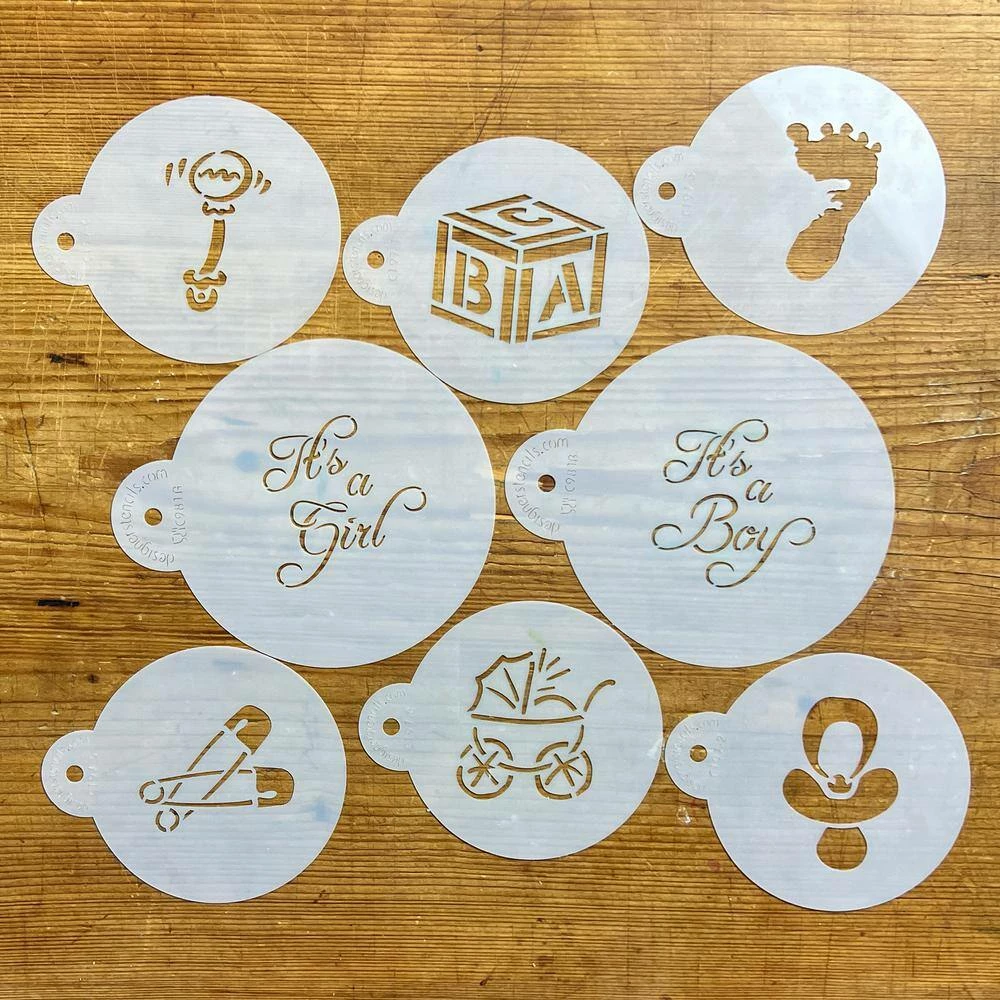Large Baby Designs and It's a Boy and Girl Lettering Cookie Stencil Bundle (8-Patterns Set) by Designer Stencils 2 Large Baby Designs and It's a Boy and Girl Lettering Cookie Stencil Bundle (8-Patterns Set) by Designer Stencils - Image 2