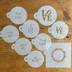Sweetheart Sayings Cookie Stencil Bundle (9 Patterns) by Designer Stencils -Cheap Bakeware Store designer stencils cake decorating supplies c251 c706 cm046 b 4f 1000