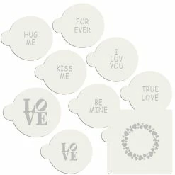 Sweetheart Sayings Cookie Stencil Bundle (9 Patterns) by Designer Stencils