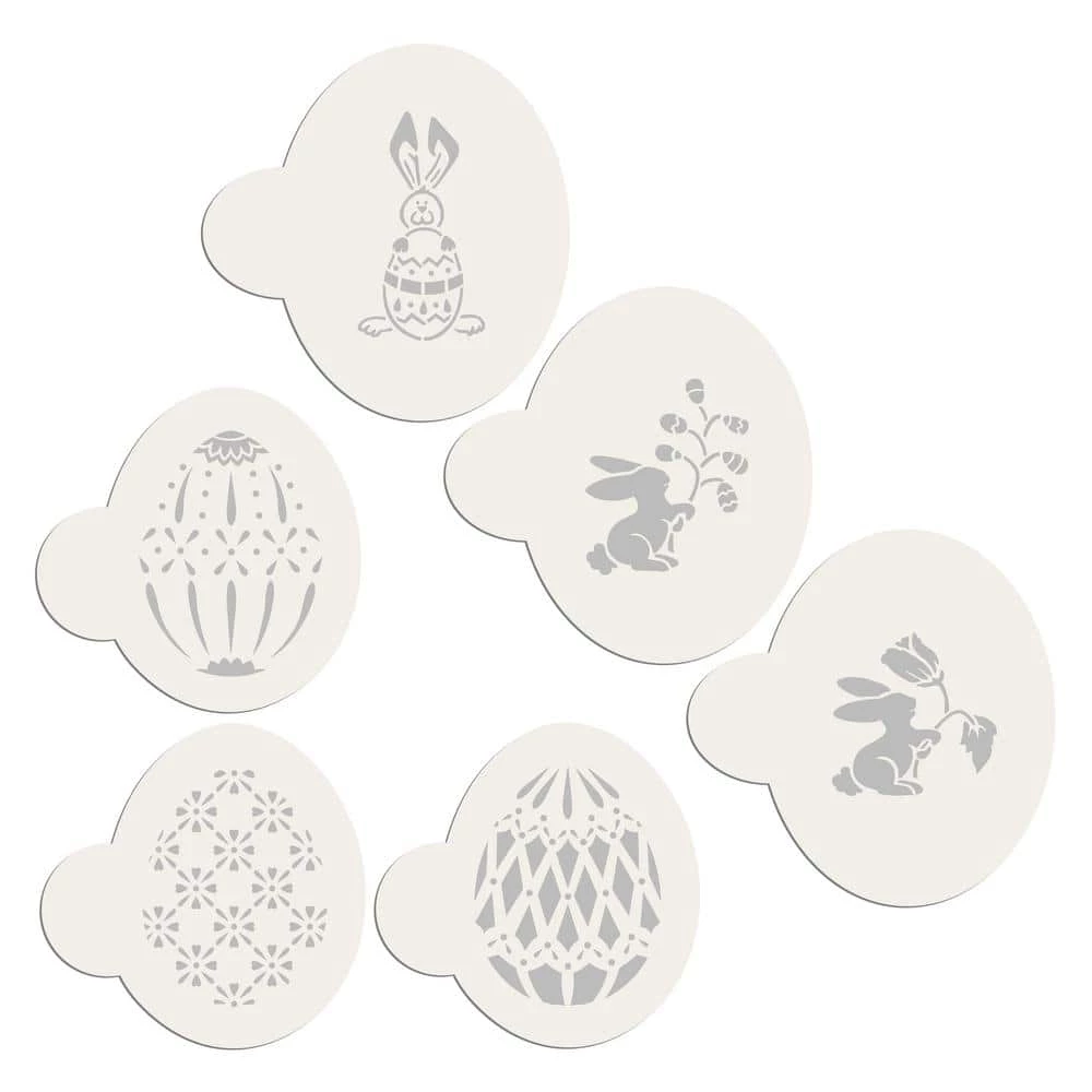 Faberge Eggs and Easter Bunnies Cookie Stencil Bundle (6-Patterns) by Designer Stencils 1 Faberge Eggs and Easter Bunnies Cookie Stencil Bundle (6-Patterns) by Designer Stencils