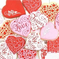 Contemporary Hearts and Love, Be Mine, Forever Hearts Cookie Stencil Bundle (6 Patterns) by Designer Stencils