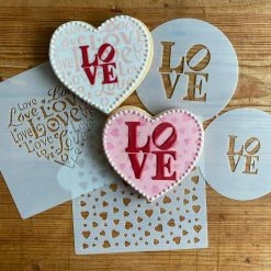 Love and Scattered Hearts Cookie Stencil Bundle (4 Patterns) by Designer Stencils -Cheap Bakeware Store designer stencils cake decorating supplies c706 cm044 cm045 b 1f 1000