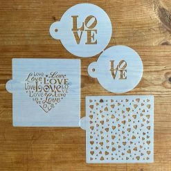 Love and Scattered Hearts Cookie Stencil Bundle (4 Patterns) by Designer Stencils -Cheap Bakeware Store designer stencils cake decorating supplies c706 cm044 cm045 b 4f 1000