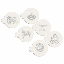 Festive India, Happy Diwali Cookie Stencil Bundle (6 Patterns) by Designer Stencils