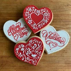 Be My Valentine Heart Cookie Stencil Bundle (4 Patterns) by Designer Stencils -Cheap Bakeware Store designer stencils cake decorating supplies c878 cm049 b 1f 1000