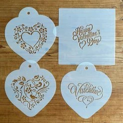 Be My Valentine Heart Cookie Stencil Bundle (4 Patterns) by Designer Stencils -Cheap Bakeware Store designer stencils cake decorating supplies c878 cm049 b 4f 1000
