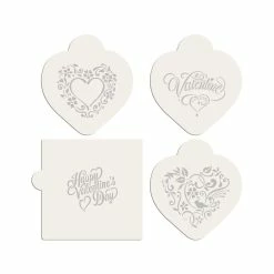 Be My Valentine Heart Cookie Stencil Bundle (4 Patterns) by Designer Stencils