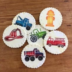 Trucks and Fireman Cookie Stencil Bundle (6 Patterns) by Designer Stencils -Cheap Bakeware Store designer stencils cake decorating supplies c923 1008 b 4f 1000