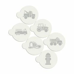 Trucks and Fireman Cookie Stencil Bundle (6 Patterns) by Designer Stencils