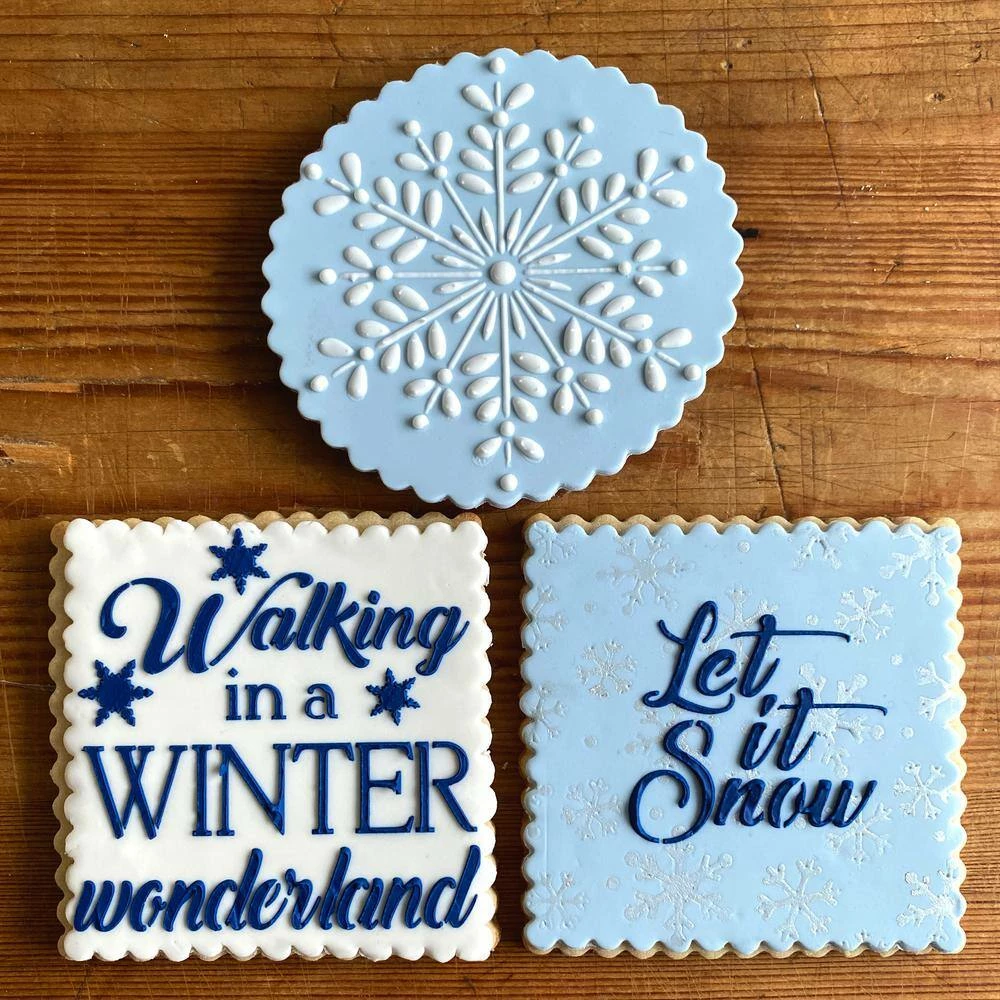 Winter Wonderland/Let It Snow Cookie Stencil Bundle (4 Patterns) by Designer Stencils 4 Winter Wonderland/Let It Snow Cookie Stencil Bundle (4 Patterns) by Designer Stencils - Image 4