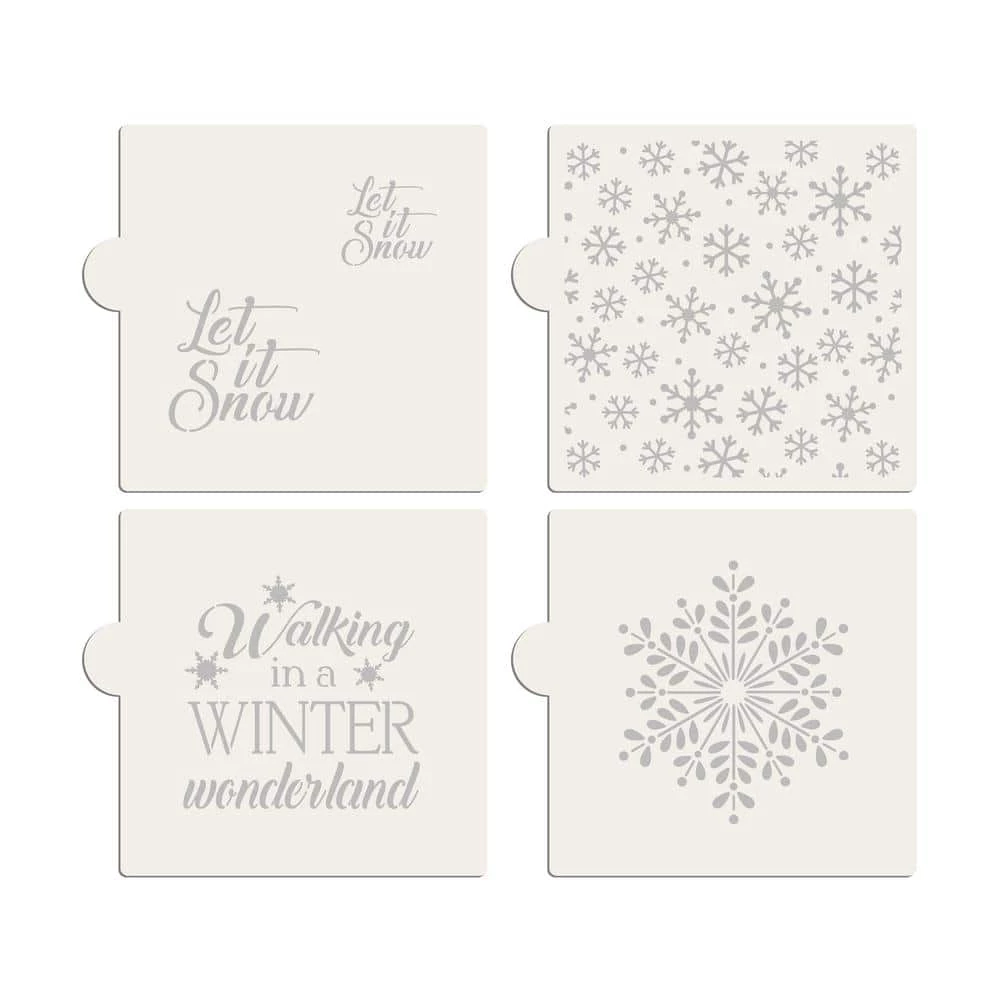 Winter Wonderland/Let It Snow Cookie Stencil Bundle (4 Patterns) by Designer Stencils 1 Winter Wonderland/Let It Snow Cookie Stencil Bundle (4 Patterns) by Designer Stencils