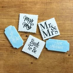 Mr and Mrs, Bride To Be, Miss to Mrs, I Do, Just Married Lettering Cookie Stencil Bundle (5-Patterns Set) by Designer Stencils 7 Mr and Mrs, Bride To Be, Miss to Mrs, I Do, Just Married Lettering Cookie Stencil Bundle (5-Patterns Set) by Designer Stencils -Cheap Bakeware Store designer stencils cake decorating supplies cm037 116 149 152 b 1f 1000